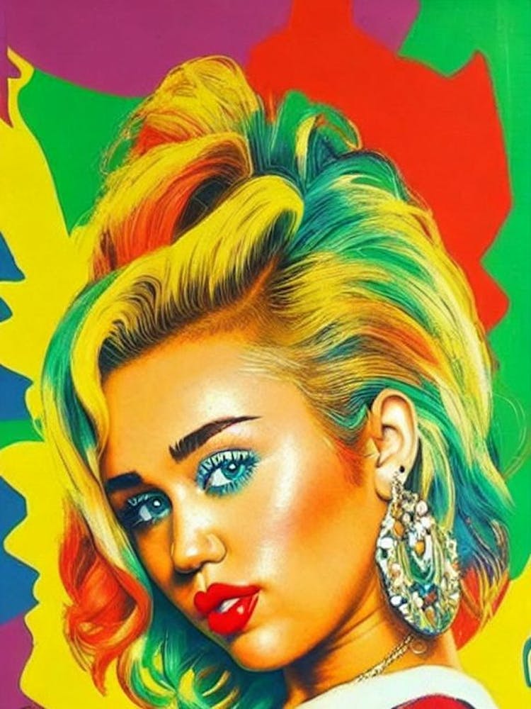 Miley Cyrus Farbenfrohe Pop Art