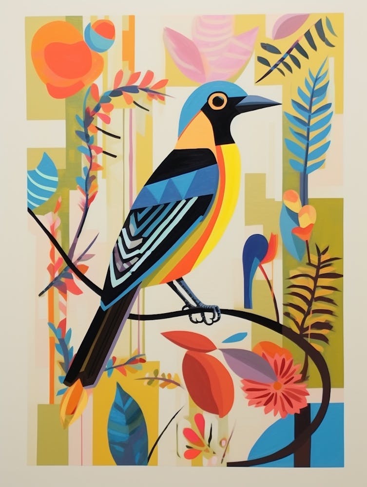 Colourful Scandi Bird American Goldfinch 1