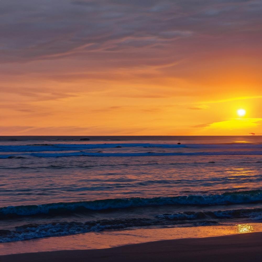 Coucher de soleil sur la plage