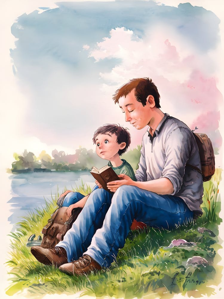 Father And Son Reading