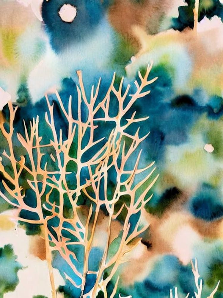 Acropora Plana Vintage Graphic Watercolour