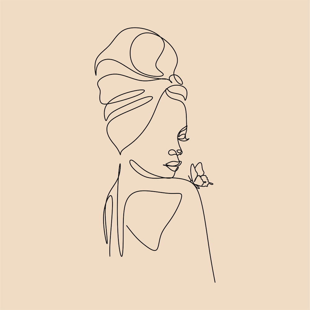 Black woman Line art