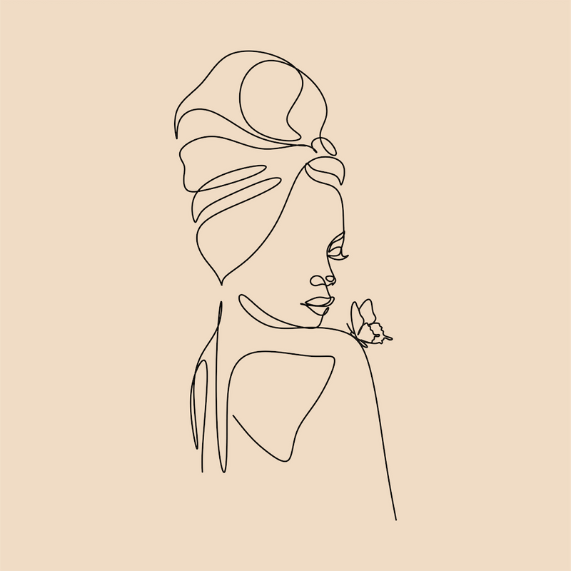Black woman Line art