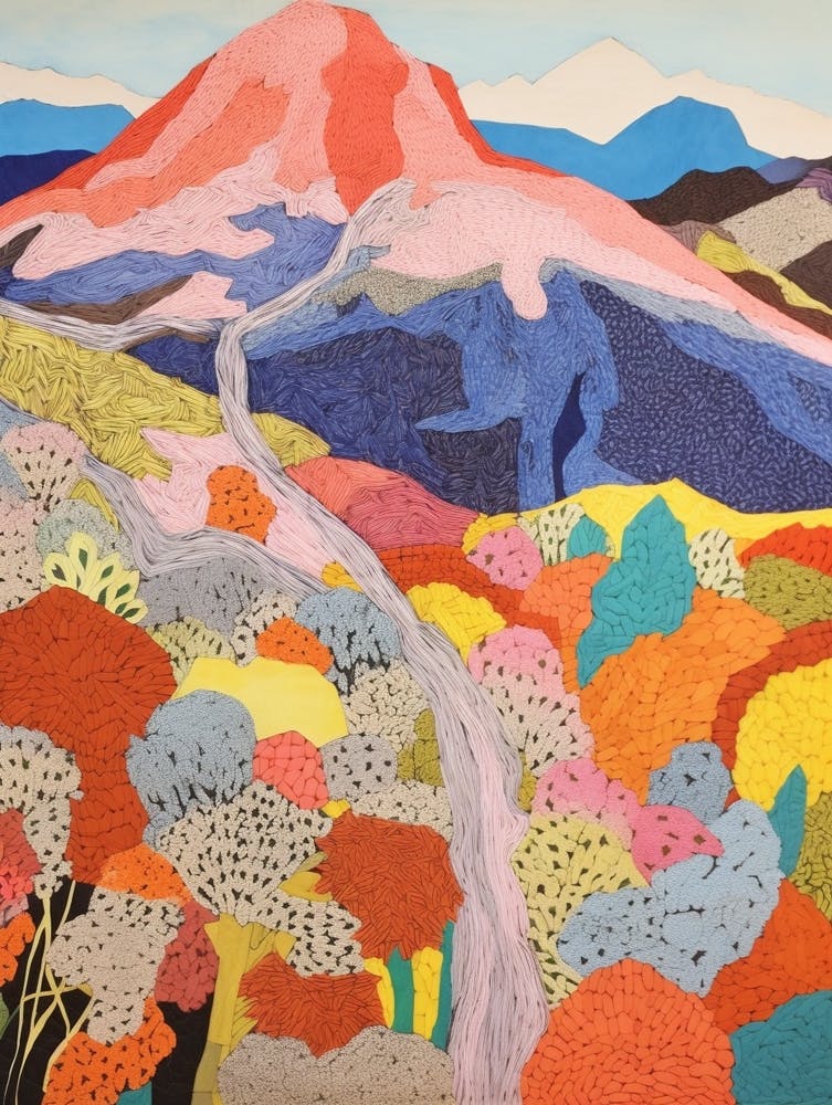 Mount Vesuvius Italy 3 Colourful Mountain Illustration
