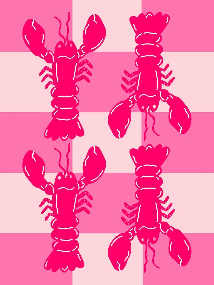 Lobster Tile Pink On Pink
