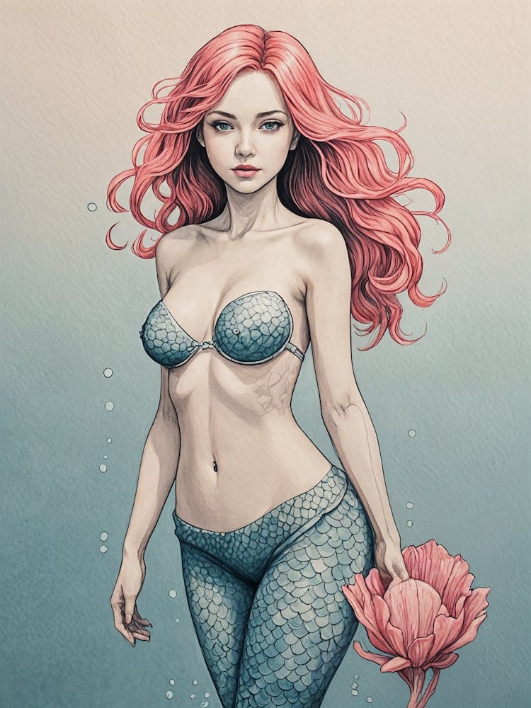 Pink Hair Mermaid