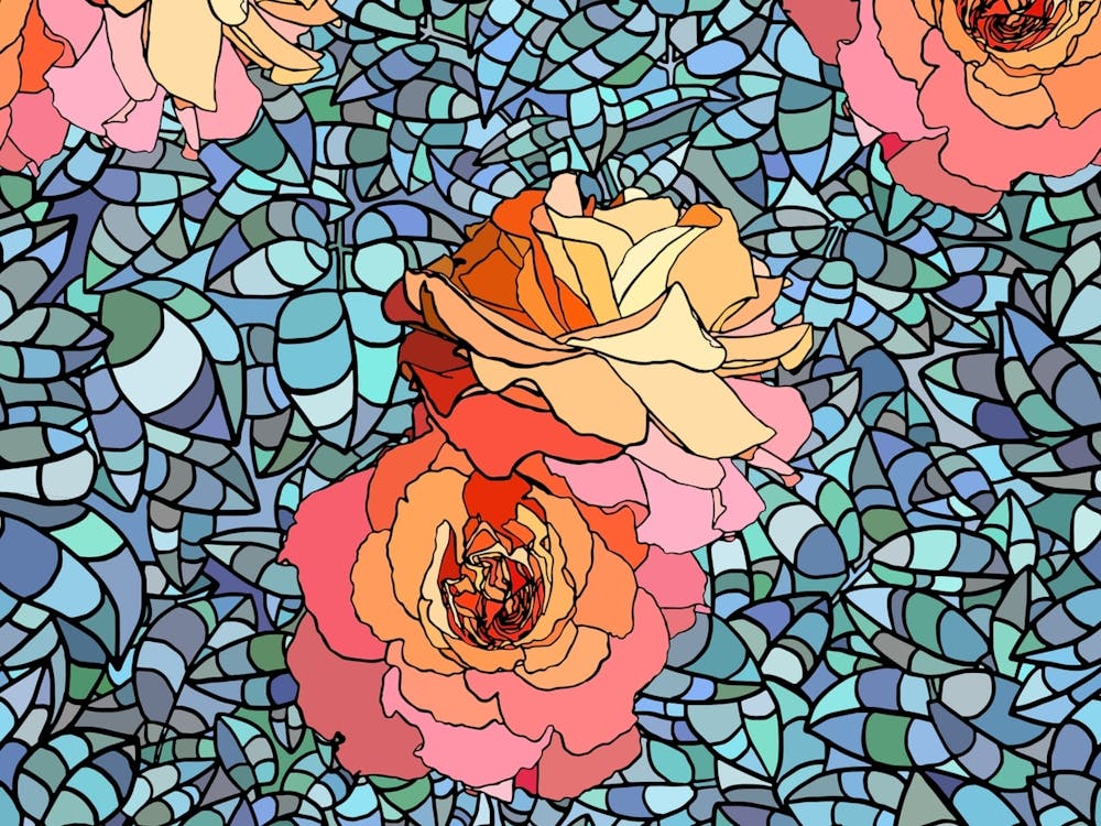 Stained Glass Roses