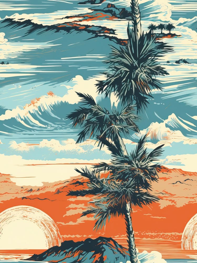 Malibu, California, Inspired Travel Pattern 4