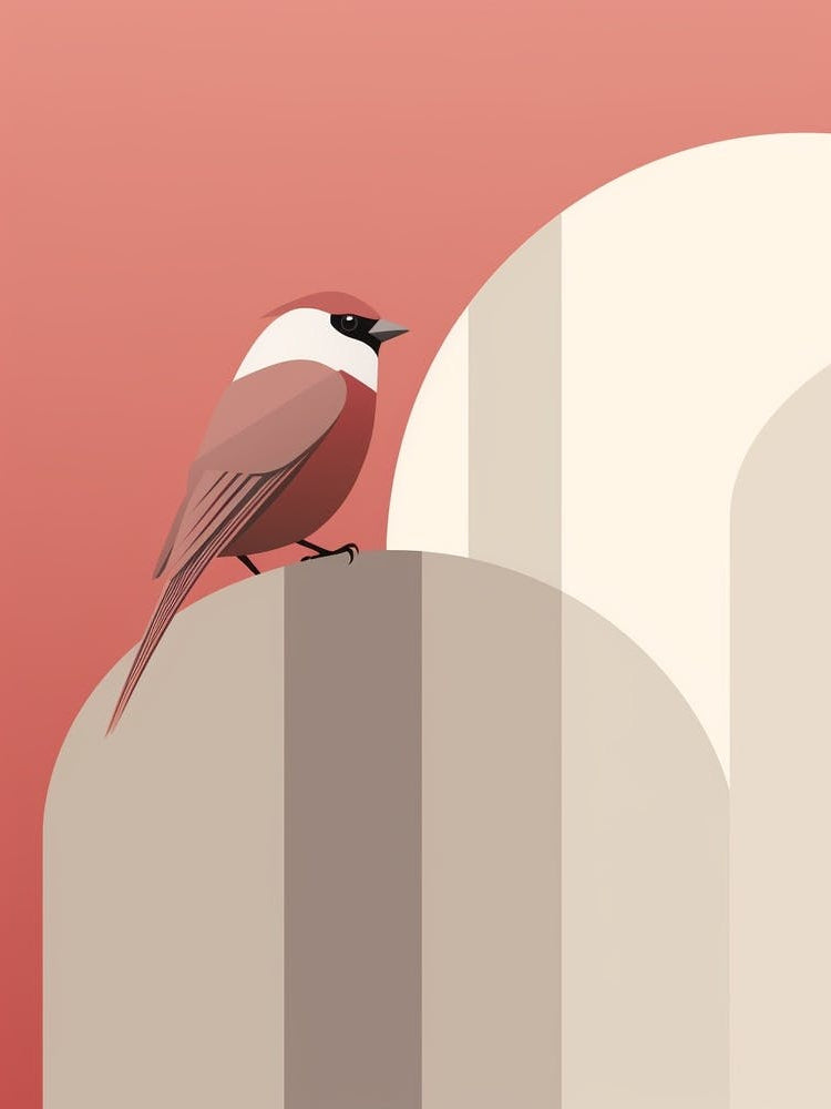 Minimalist Finch 2 Illustration