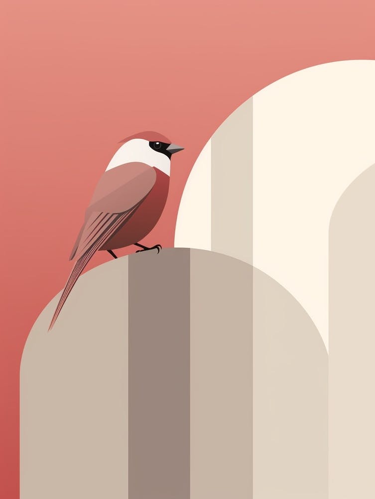 Minimalist Finch 2 Illustration