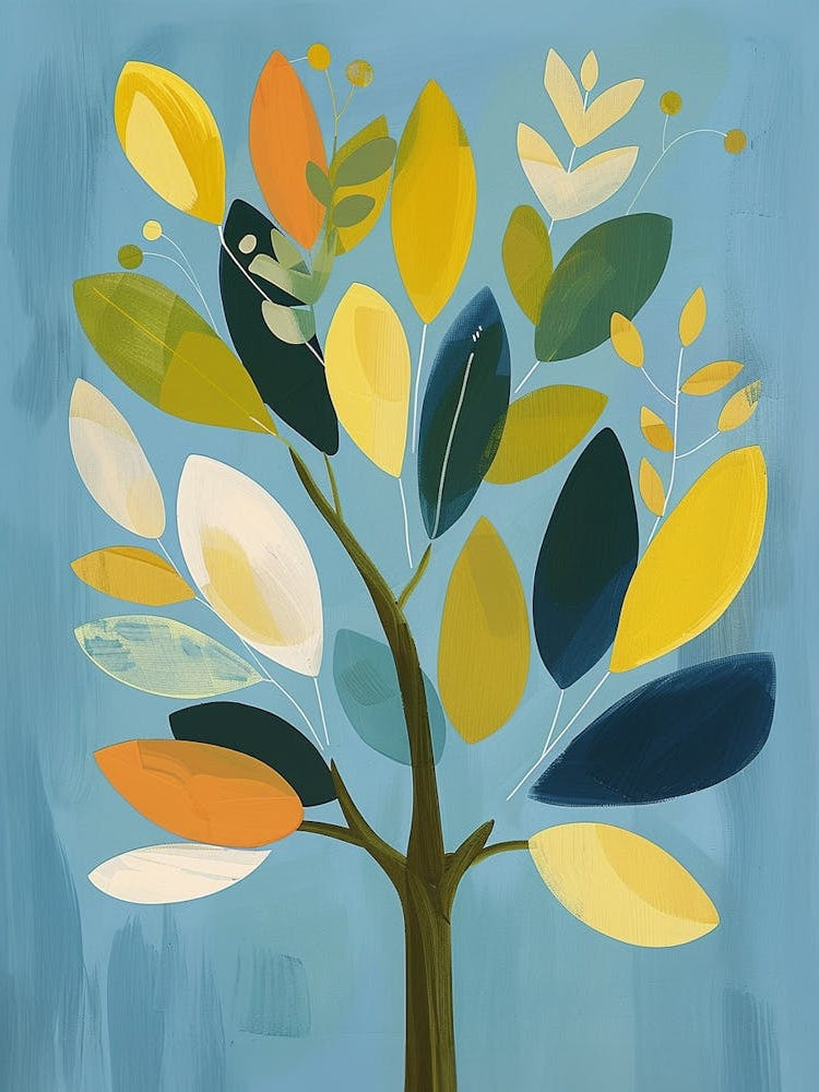 Chestnut Tree Flat Illustration 1