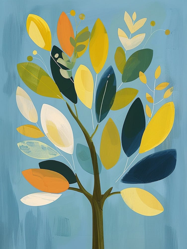 Chestnut Tree Flat Illustration 1