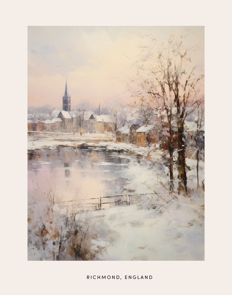 Dreamy Winter Painting Poster Richmond England 4