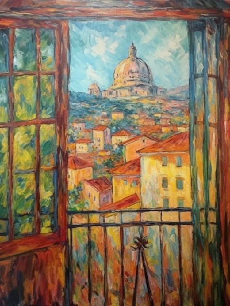 Window View Of Havana In The Style Of Impressionism 4
