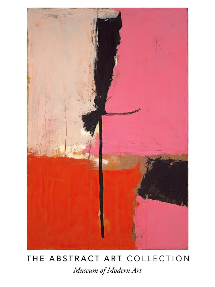 Pink And Black Abstract Painting 3 Exhibition Poster