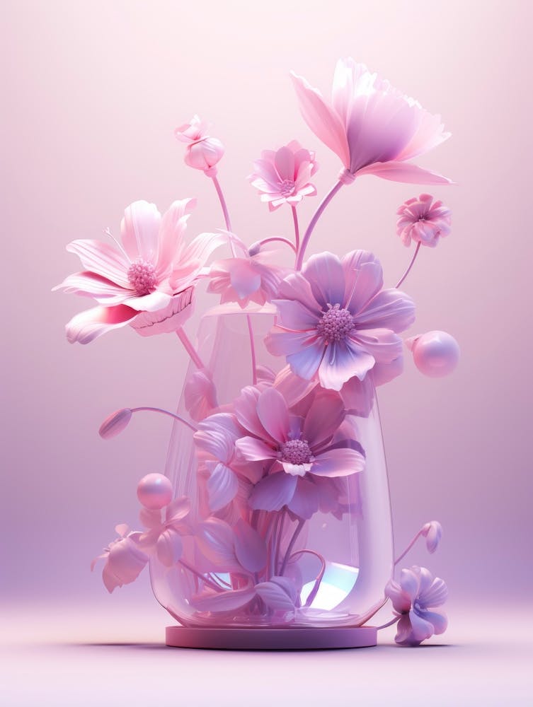 Pink Flowers In A Vase