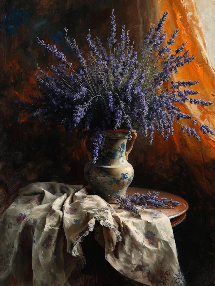 Baroque Floral Still Life Lavender 3