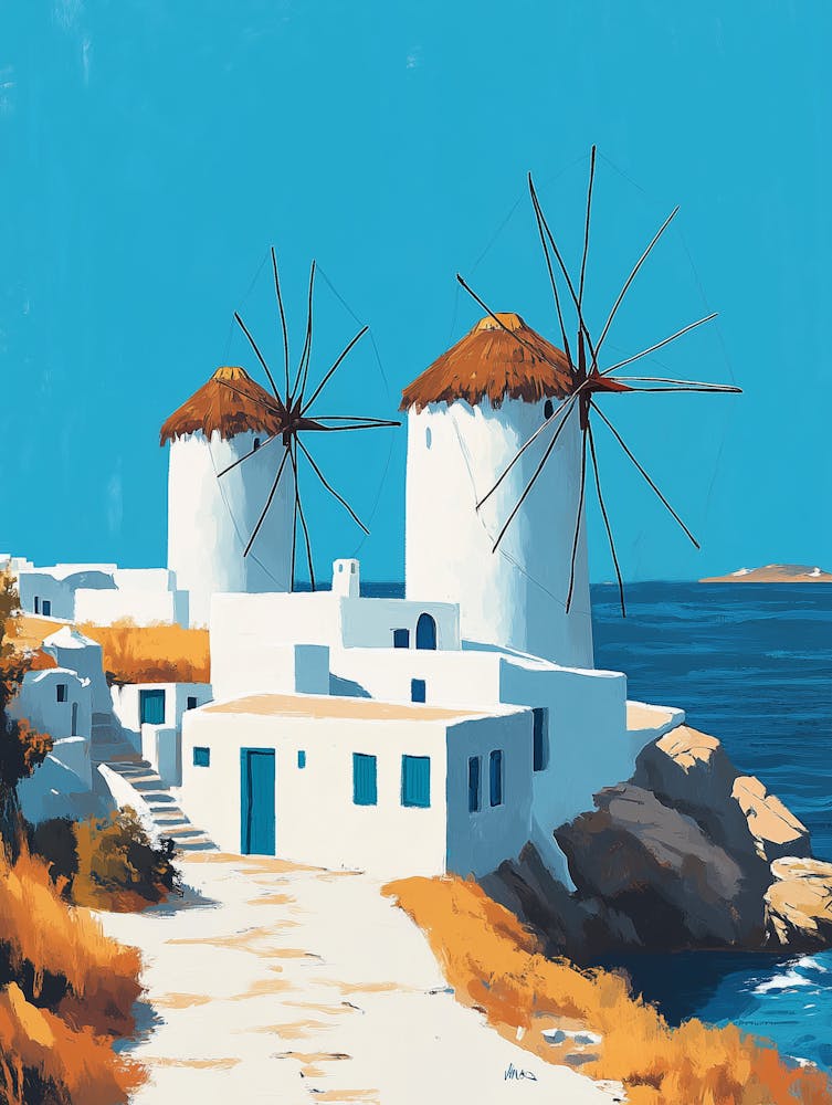 Mykonos Minimalist poster