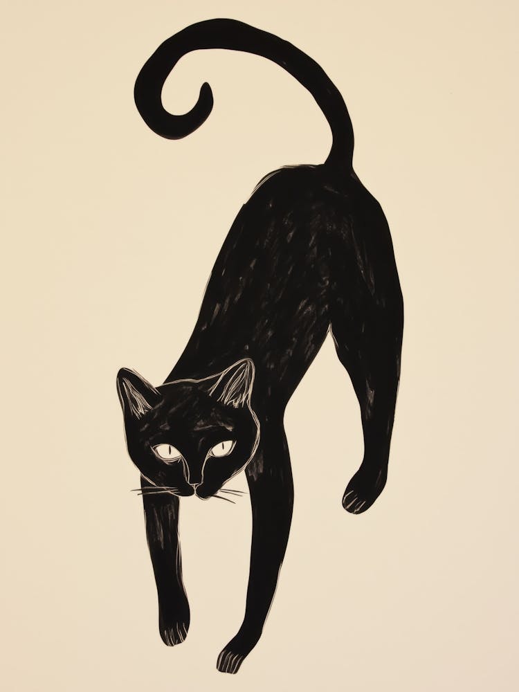 Minimalistische Schwarze Katze