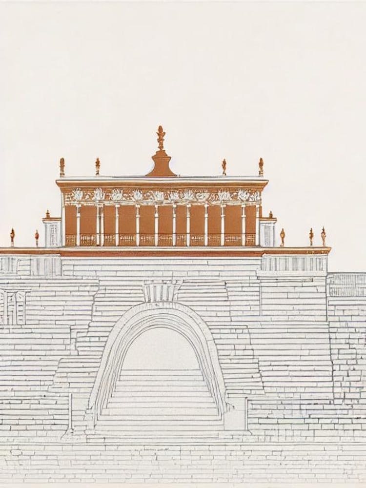 Hermitage Museum Saint Petersburg Boho Landmark Illustration