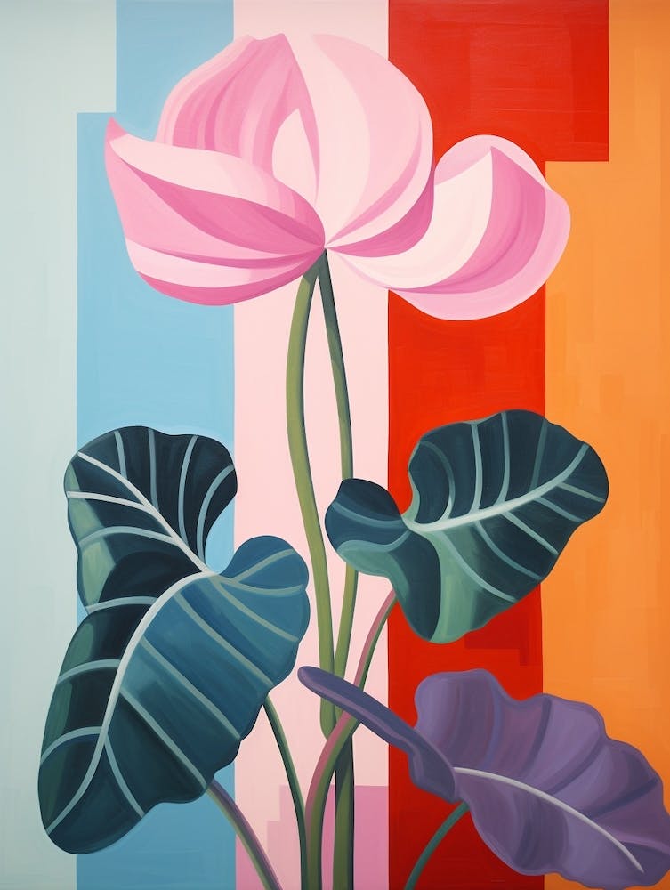 Cyclamen 1 Hilma Af Klint Inspired Pastel Flower Painting