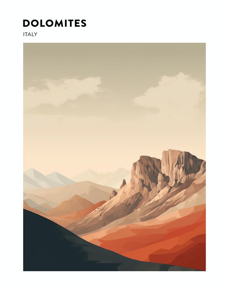 Dolomites Italy 1 Hiking Trail Landscape Poster