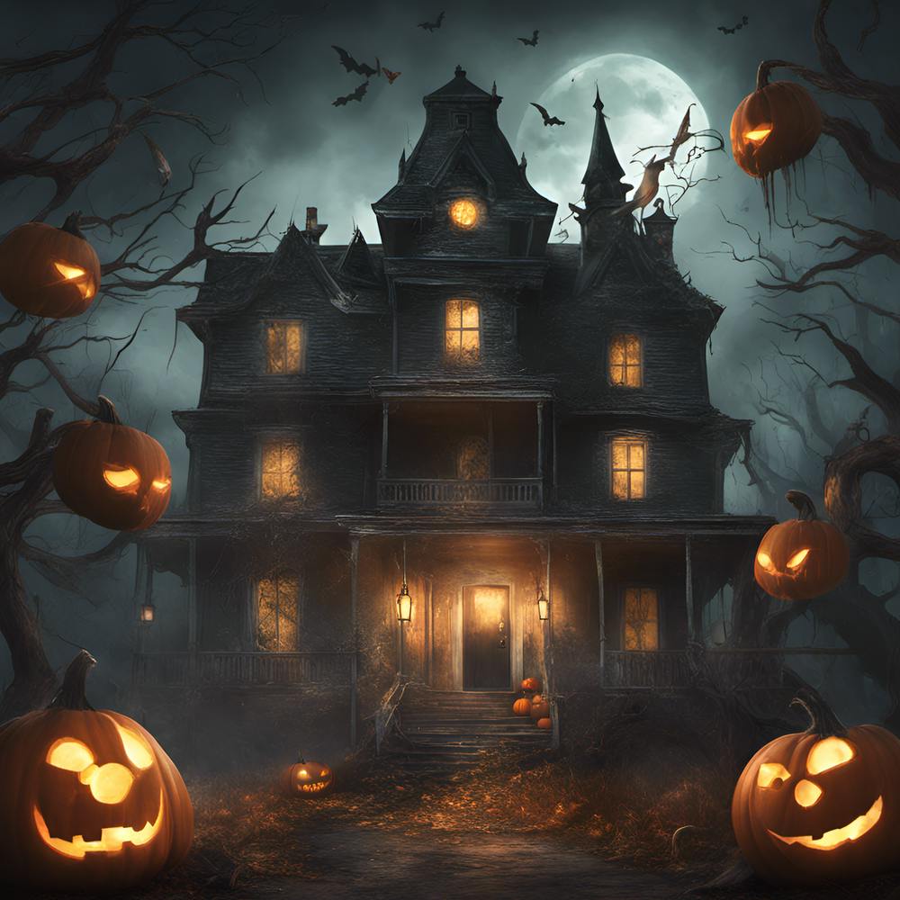 Maison hantée pendant Halloween