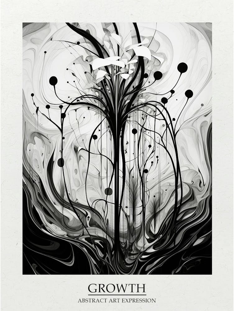 Growth Abstract Black And White 3 Poster