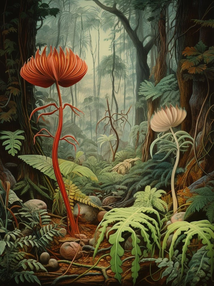 Vintage Jungle Botanical Illustration Venus Flytrap 2