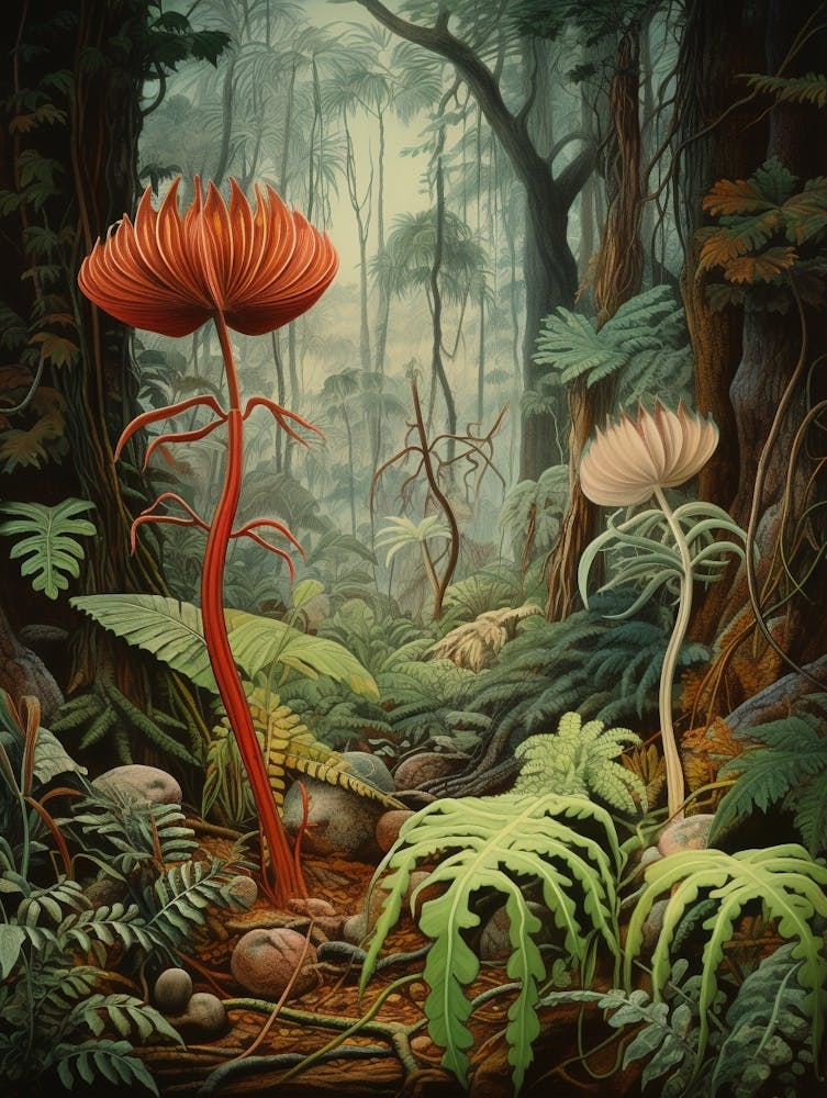 Vintage Jungle Botanical Illustration Venus Flytrap 2