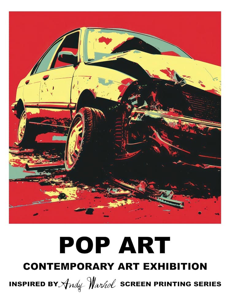 Poster Car Crash Pop Art 3