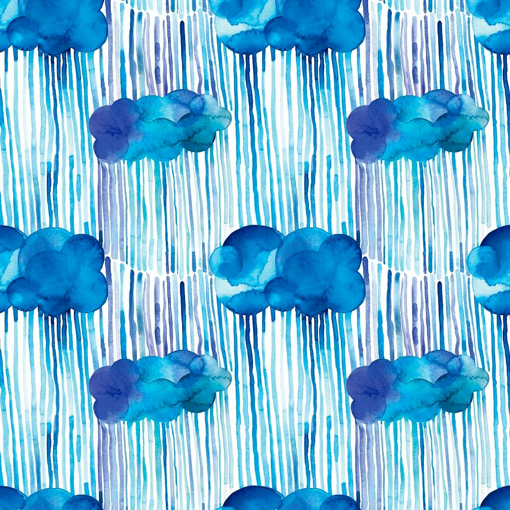 Raining Clouds Blue Square