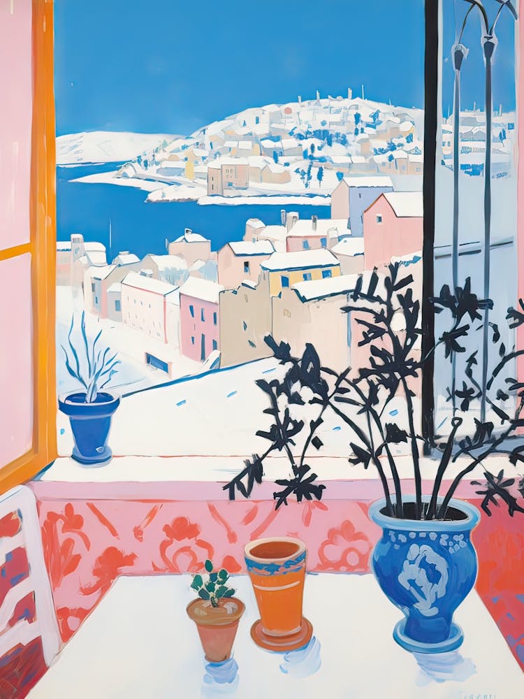The Windowsill Of Dubrovnik   Croatia Snow Inspired By Matisse 2