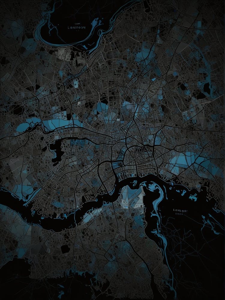 Default London Black Blue Map Art 1 (1)