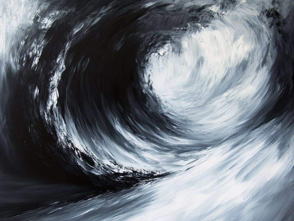 Wave Of Black And White