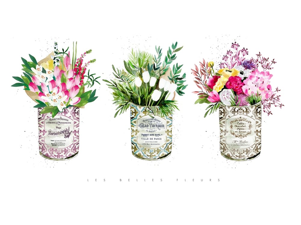 Florals In Vintage Cans