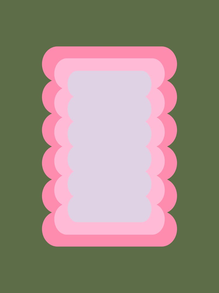 Retro Wavy Shape Green And Pink