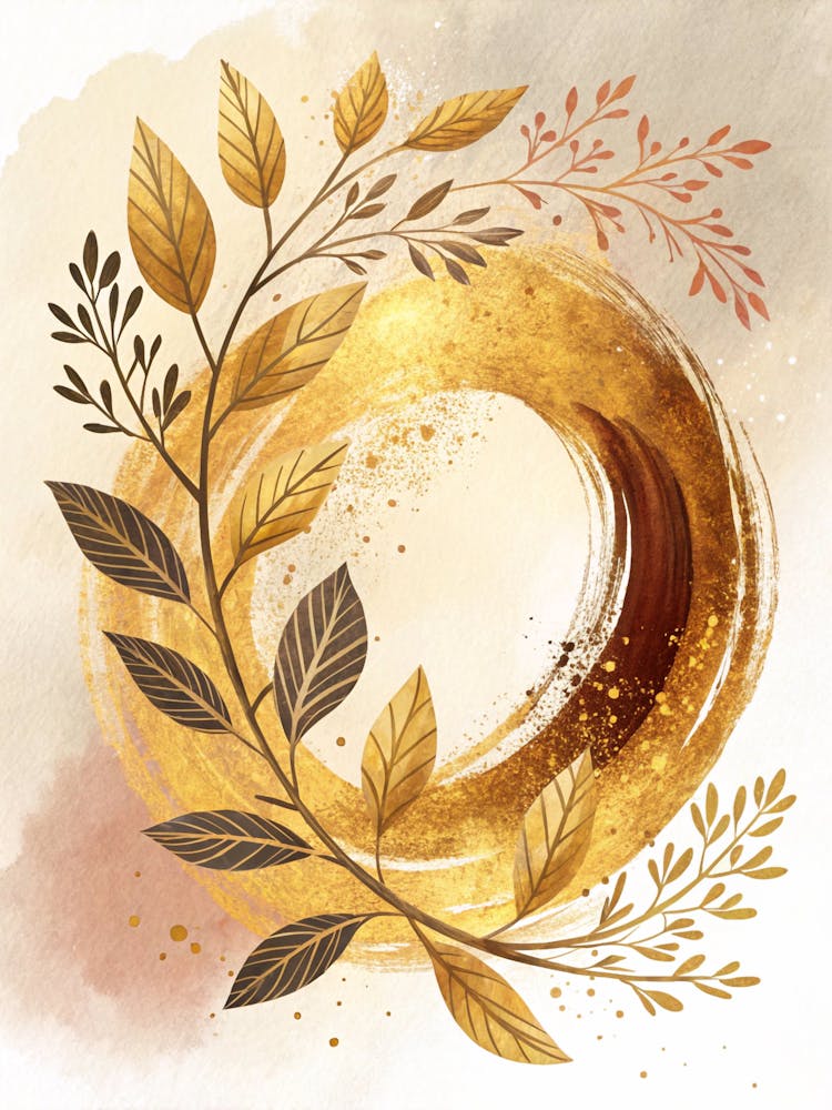 Oil Painting Style Large Circular Brushstroke