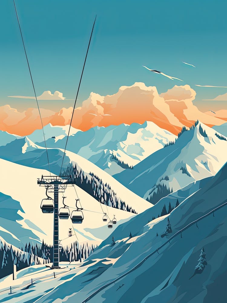 Grandvalira   Andorra, Ski Resort Illustration 0 Simple Style