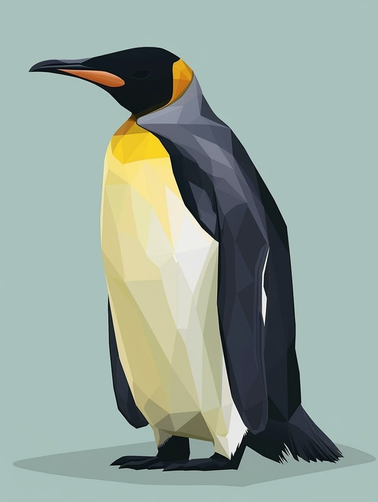 King Penguin King George Island Minimalist Illustration 1