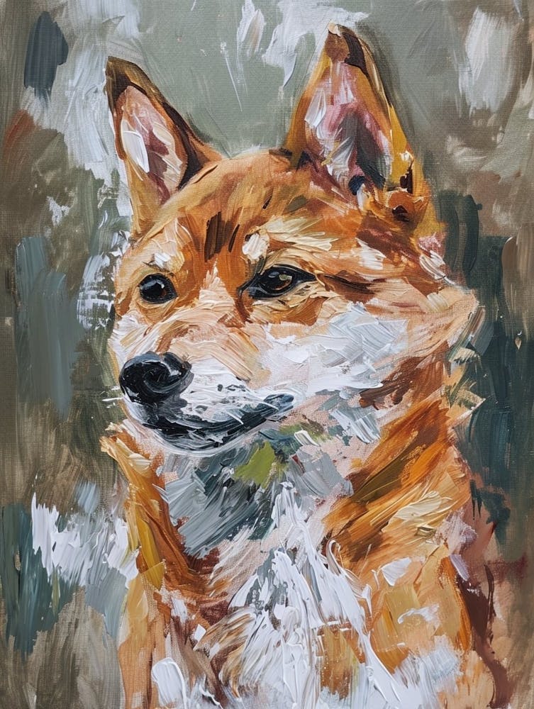 Shiba Inu Acrylic Painting 4