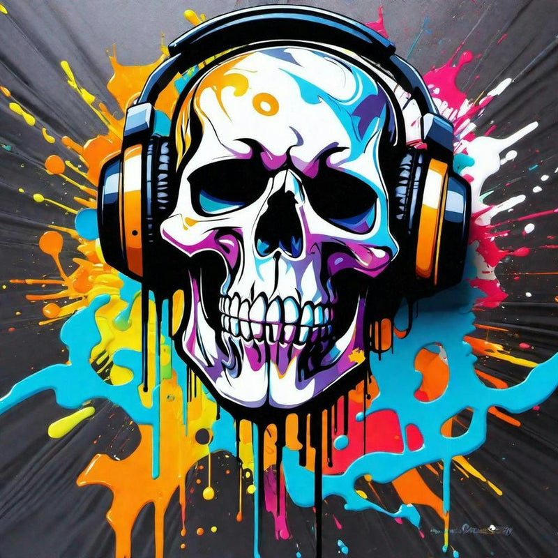 Skull With Headphones 9