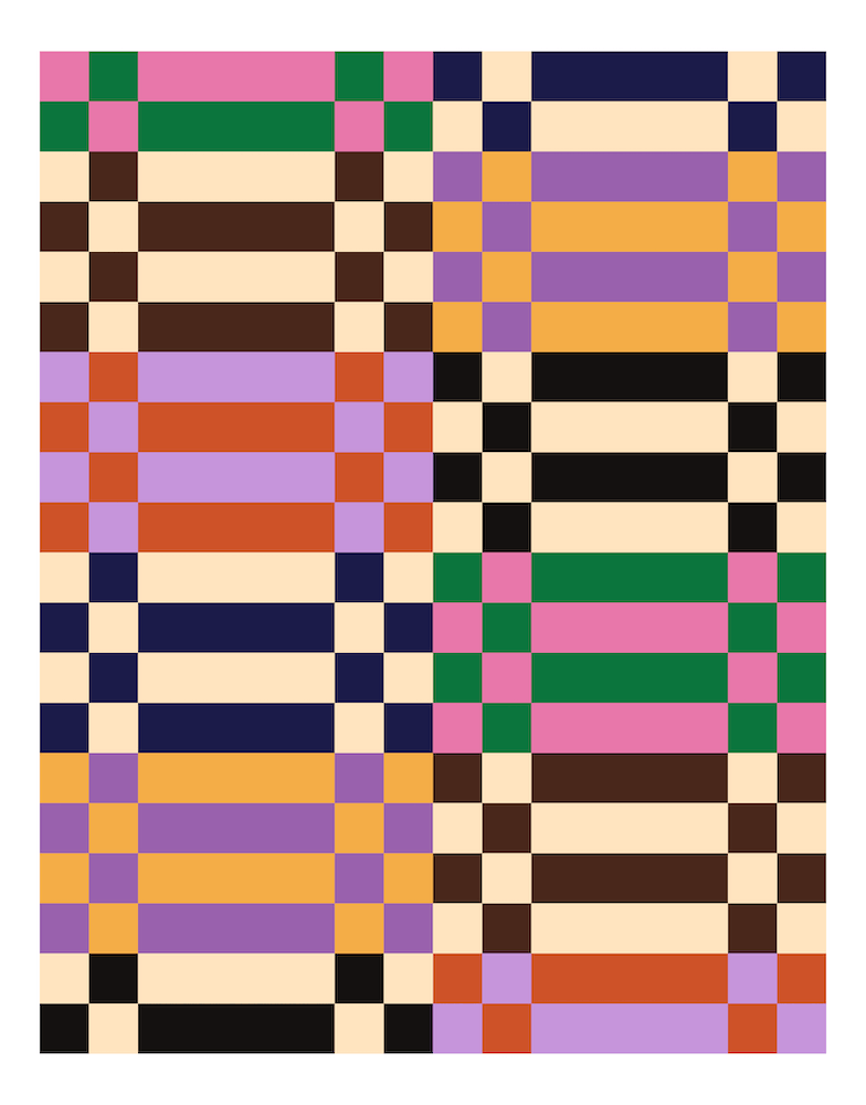 Colorful Retro Patchwork Checkerboard 1