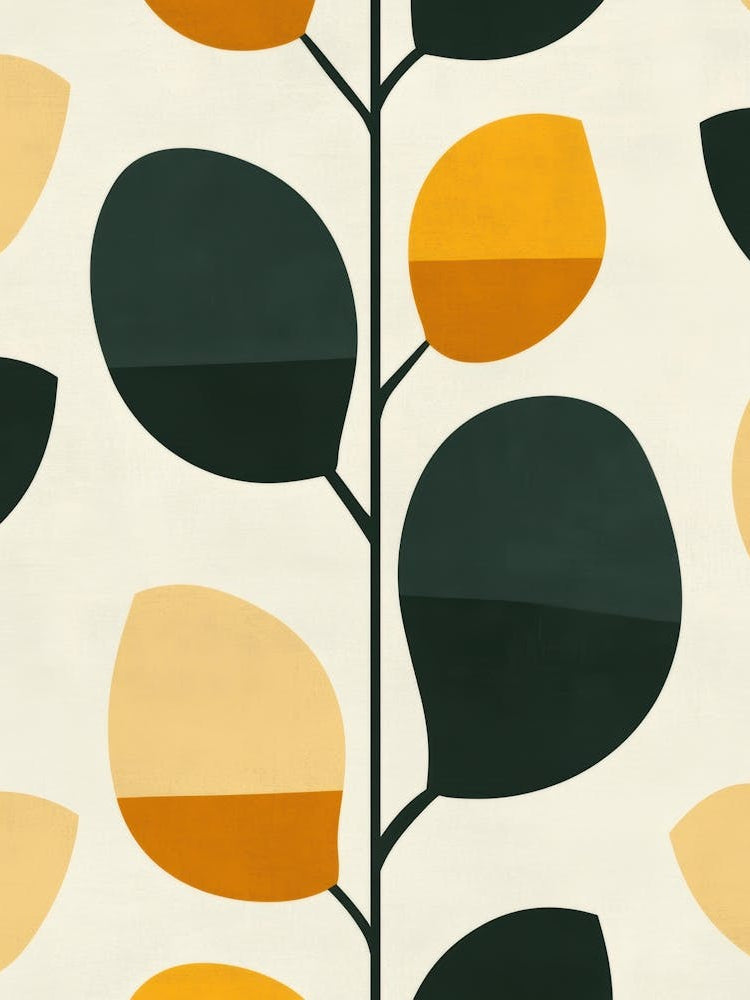 Orange Leaves On A Branch