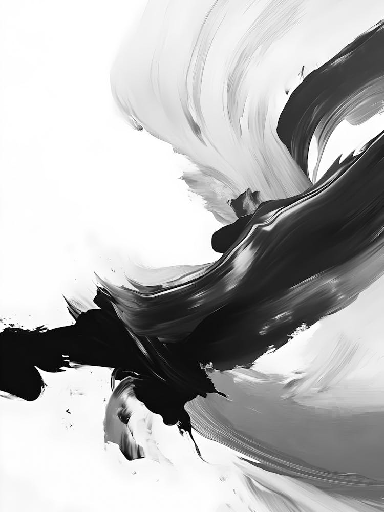 Black And White Abstract Painting 14