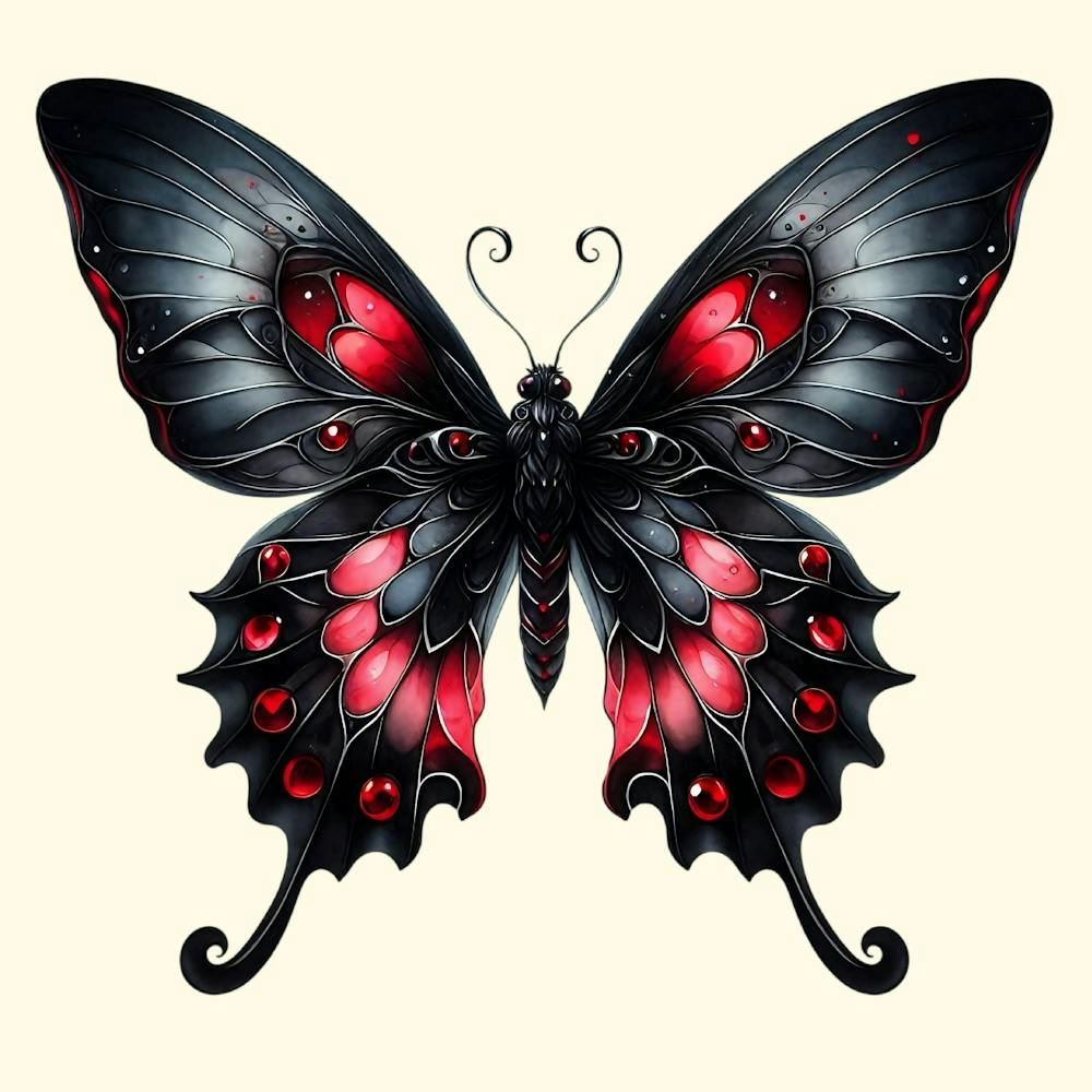 Schwarzer und Roter Schmetterling