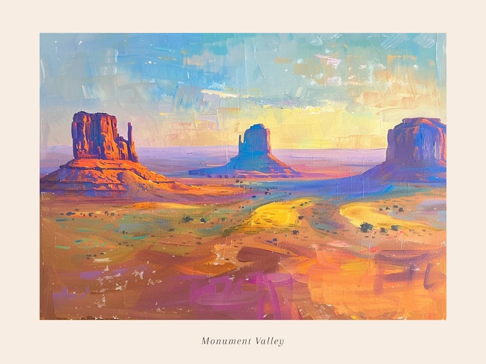 Western Sunset Landscapes Monument Valley Arizona 3 Poster