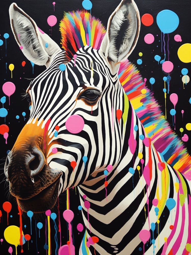 Rainbow Dotty Zebra 1