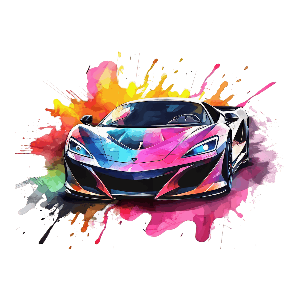 Watercolor Sleek Supercars 12