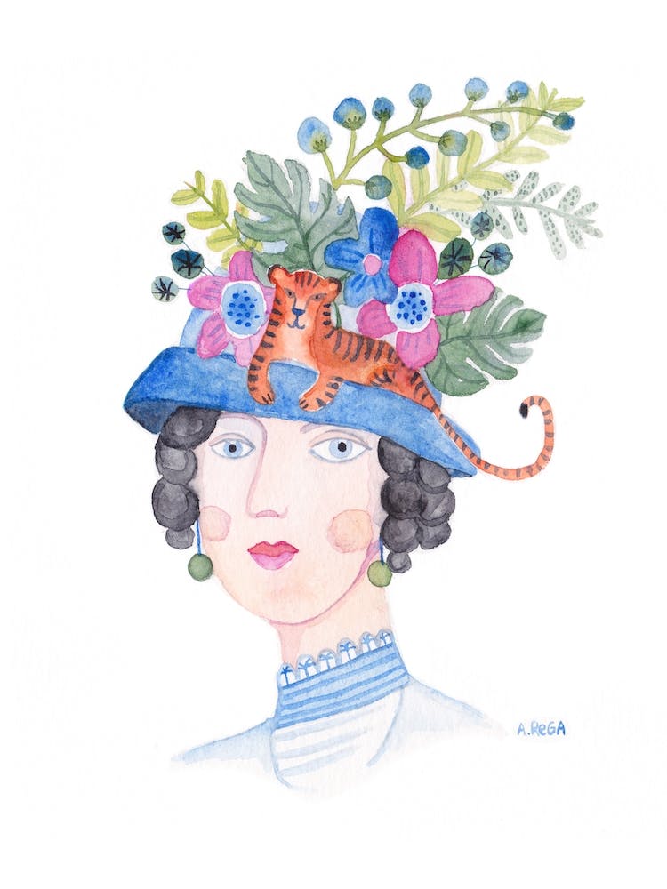 Woman With Tiger Hat